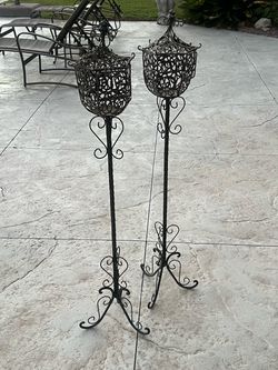 set of 2 outdoor candle holders