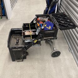 Includes tools pick up in orting  FatMax Mobile Workstation, likely the 4-in-1 Cantilever Mobile Workbench Cabinet Tool Box 