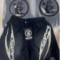 Black And White Hellstar Shorts Size M
