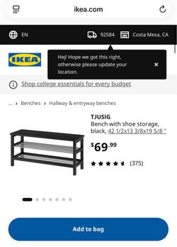 TJUSIG Bench with shoe storage black