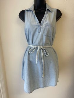 lovestitch Light Blue Sleeveless Denim Hoodie Dress size S