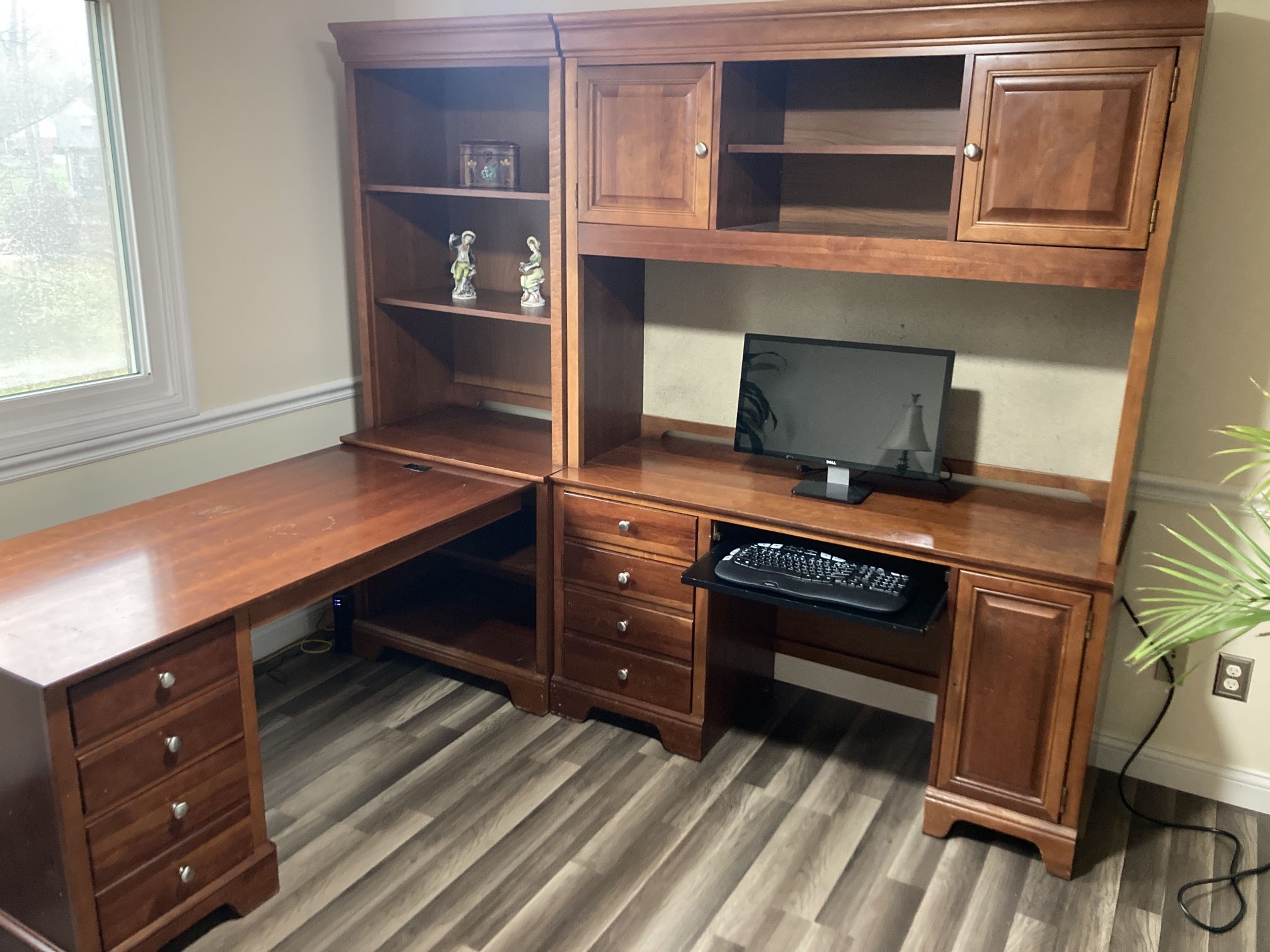 Solid Wood L-shaped Desk