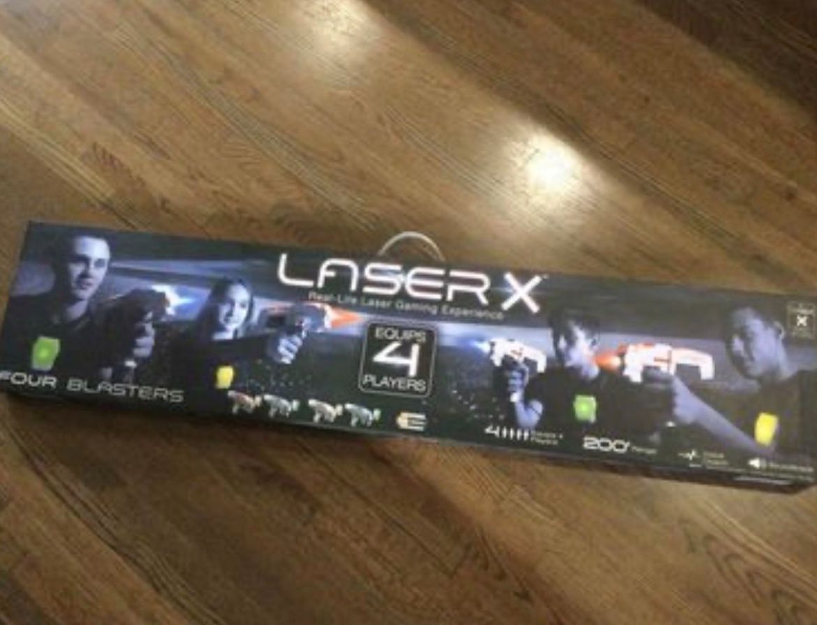 NEW SET OF 4 LASER X GAMING BLASTERS GUNS 200’ RANGE KIDS TOYS - GREAT GIFT!