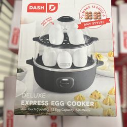 DASH Deluxe Rapid Egg Cooker for Hard Boiled, Poached, Scrambled Eggs, Omelets, Steamed Vegetables, Dumplings & More, 12 capacity, with Auto Shut Off