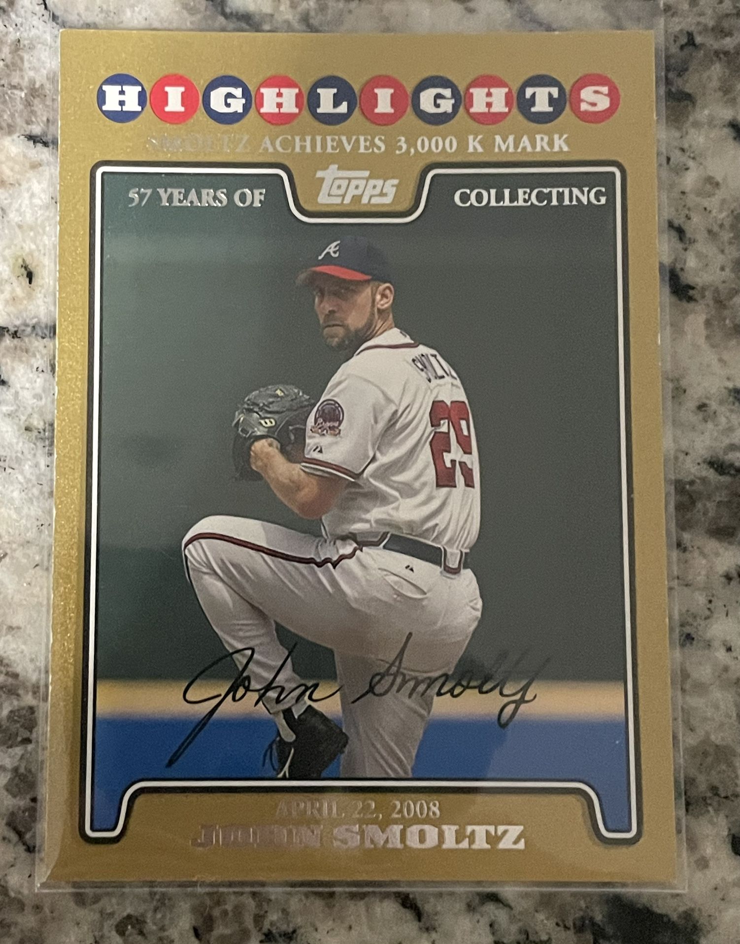 John Smoltz Update Highlights Gold /2008 2008 Topps Card #UH125