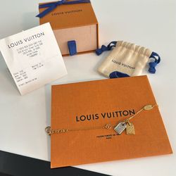 Louis Vuitton Nanogram Name Tag Bracelet Silver And Gold Color