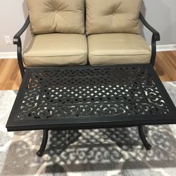 Aluminum Table and Love Seats