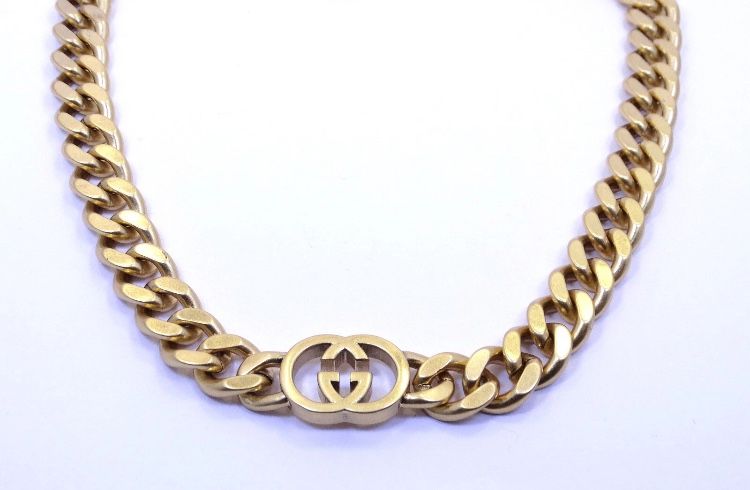Designer GG Gold Cuban Choker Necklace Chain 