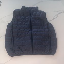 navy blue/grey puffer vest