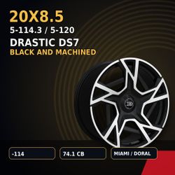 🔥 20X8.5 DRASTIC DS7 BLACK AND MACHINED Wheels 🔥