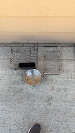 Dishes rackets and pot