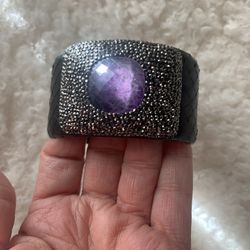 STUNNING AMETHYST and  MARCASITE CUFF-unisex