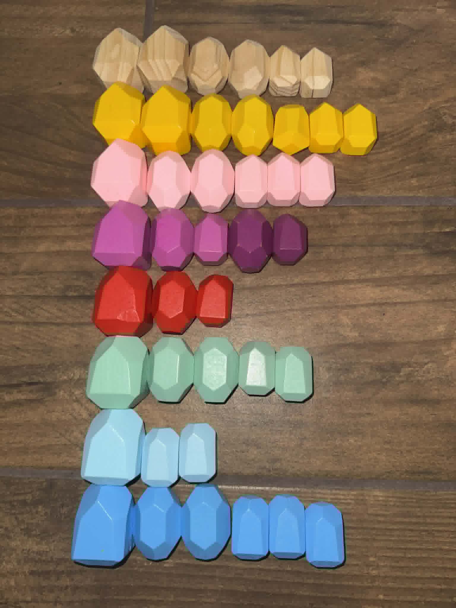 41 Wooden balance stacking stones tumi ishi blocks