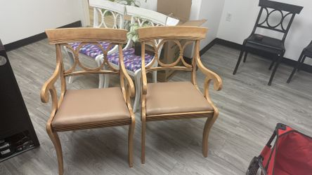 Two Beautiful Restored Brown/ Tan Chairs 