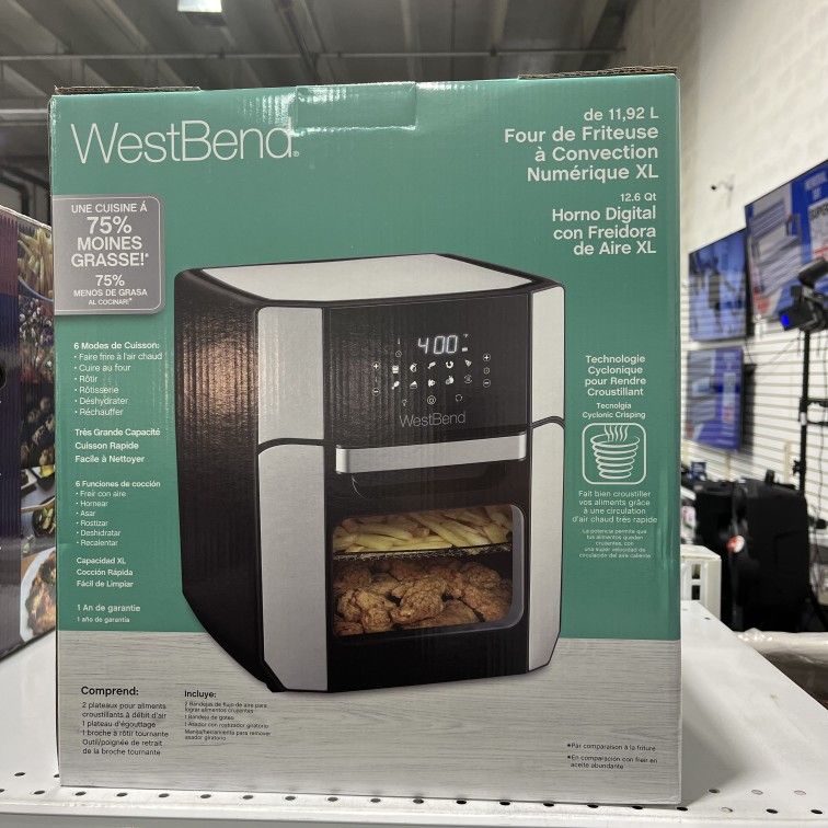 West Bend 12.6 Qt Xl Air Fryer Oven Kitchen Freidora De Aire Afwb12bk13