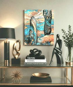 Wall Art Modern/Abstract  Art 16x20, Acrylic Pour Painting, Original, Signed.