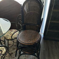 Set Of 5 Cane Dining Chairs