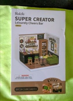New Robotime Leisurely Cheers Bar Miniature 3D Plastic Model Kit