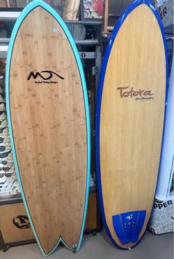 6-4 & 6-6 Wood looking Surfboards at Catch A Wave Surf Shop