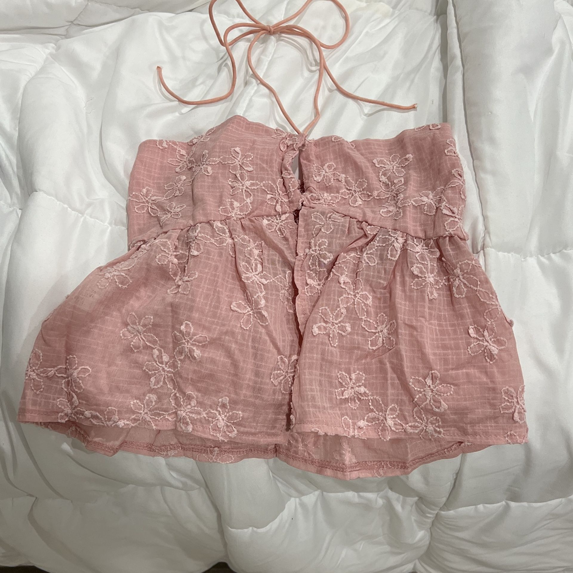 Pink Floral Halter Top