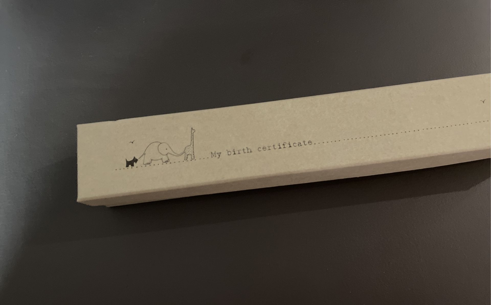 My Birth Certificate ceramic holder NEW