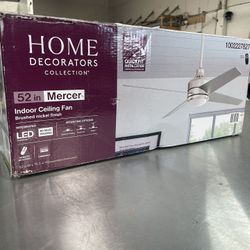 Home Decorators 52in Mercer Brushed Nickel Ceiling Fan