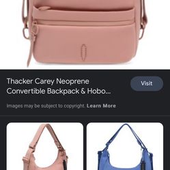Thacker Carey Neoprene Convertible Backpack & Hobo Shoulder Bag