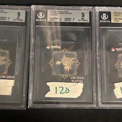 Sequential Gengar Evolution Line 24k Gold Stickers