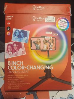 Brilliant Ideas 8 Inch Color Changing LED Ring Light