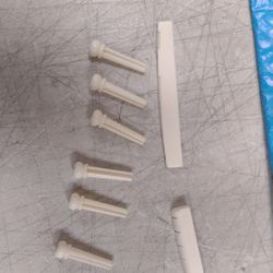 BRWH-B018SA2CPE  Blisstime 6 String Acoustic Guitar Bone Bridge Saddle and Nut and 6pcs Guitar Bone Bridge Pins Made of Real Bone
