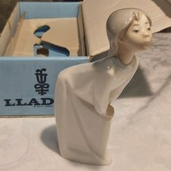 1960s Retired Lladro "Girl Kissing" Figurine In Original Box Made In Spain 