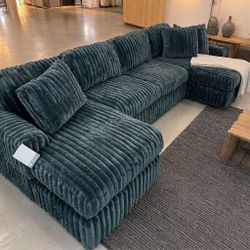 Midnight-Madness Gunmetal 3-Piece Double Chaise Sectional