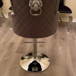 Gray Tufted Velvet Stools (Set Of 3)