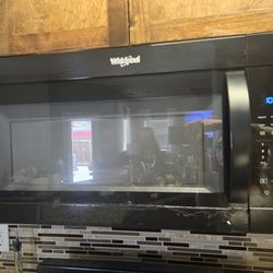 Black Whirlpool Microwave