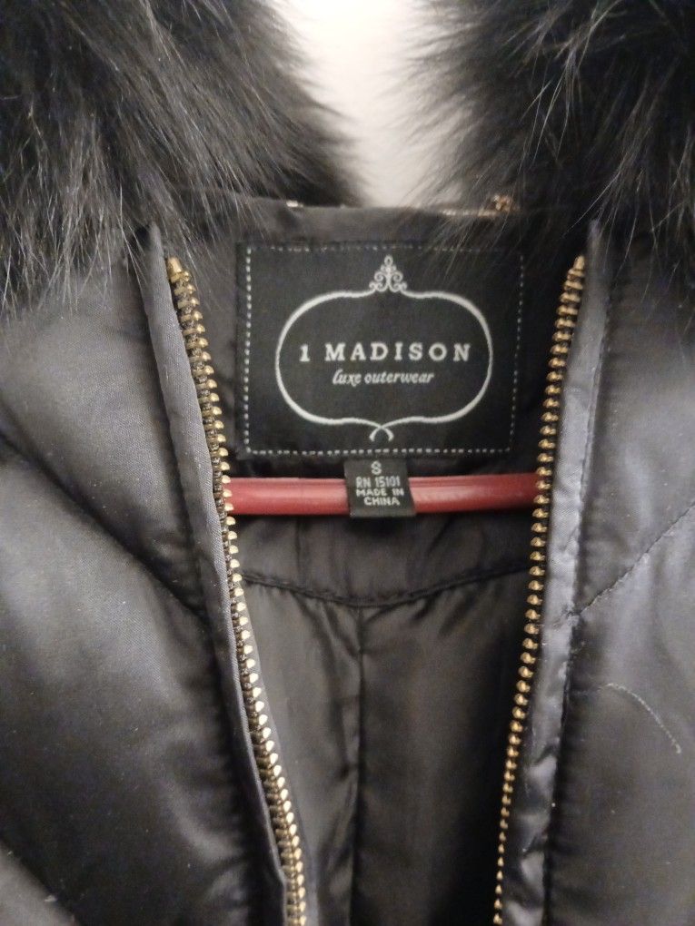 Black 1 Madison Puffer/Parka W/ Fox Fur Hood Women's Size Small