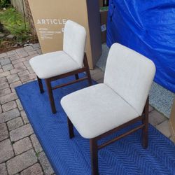 4 Article - Mikkel Dining Chair-Walnut and Santolina Gray 