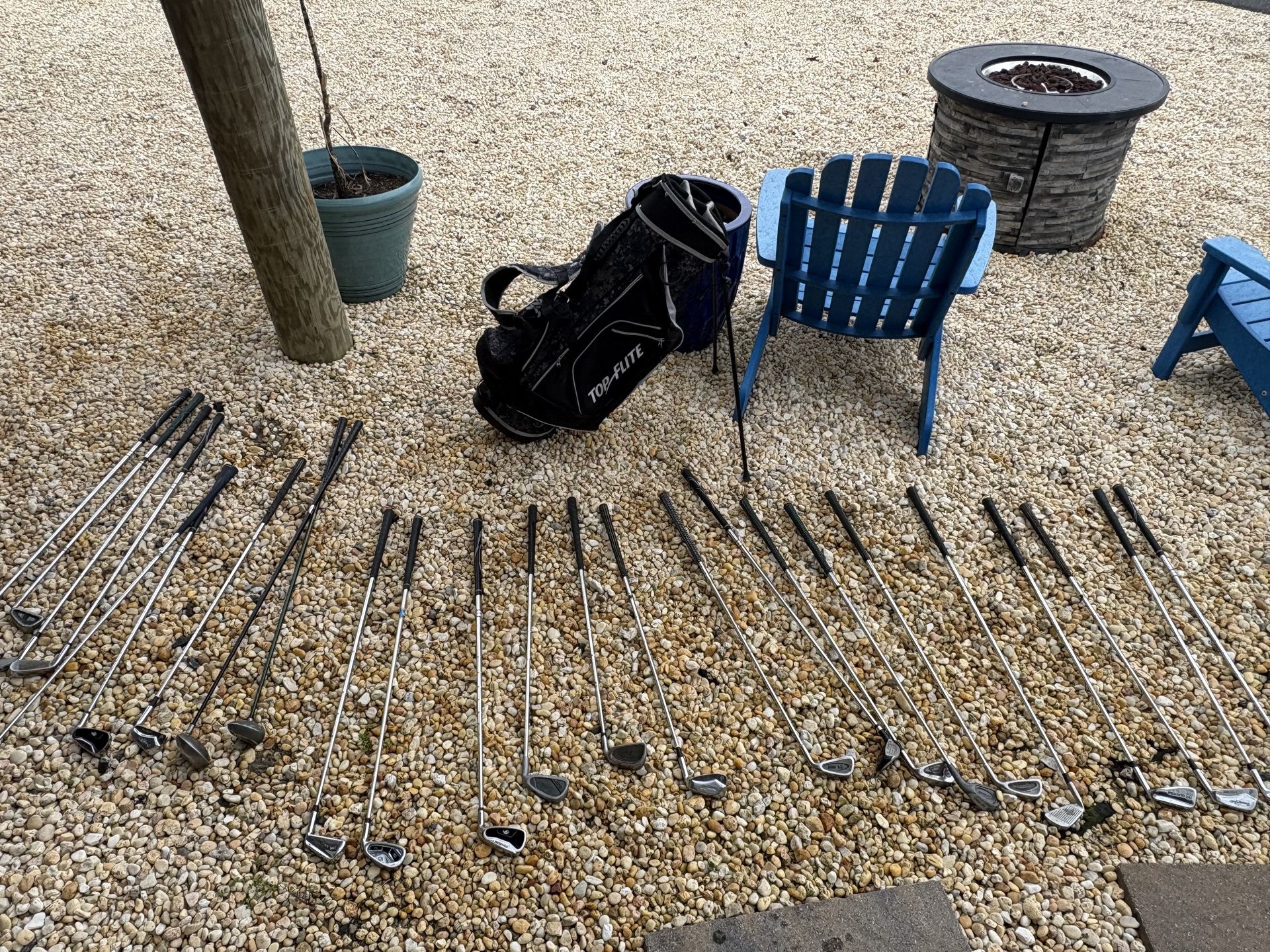 Golf clubs and bag