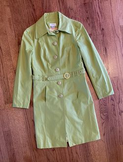 LOFT LIME-COLORED, BELTED TRENCH COAT-WOMENS SIZE 0 **FANTASTIC CONDITION**