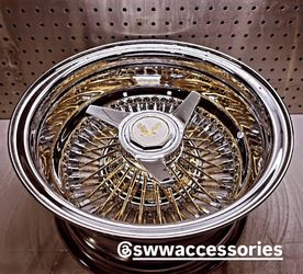 13x7 72 Straight Lace With Gold Spokes & Hub Ring