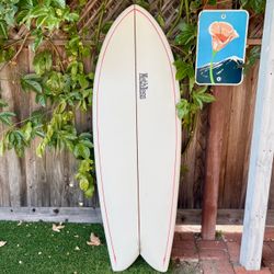 5’6 Methless Retro Twin Fin Fish Surfboard Surf Board (not g and s Channel Islands Bing Feb’s fish hank Warner album lost Rnf 96 )