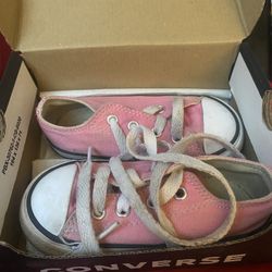 Girls Pink Converse Sz 6