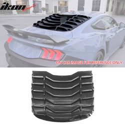 Fits 2024-2026 Mustang Coupe IKON Rear Window Windshield Louver Cover ABS Gloss Black