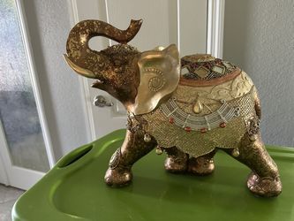Decorative Gold Elephant Statue 