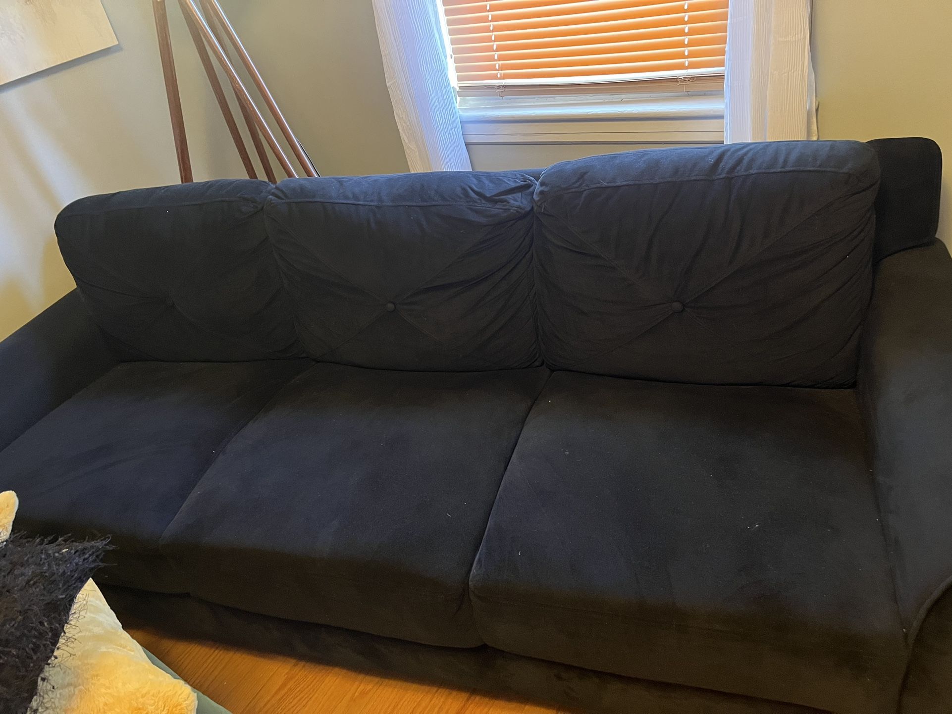 3 Seat Black Couch