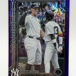 Aaron Judge / Jazz Chisholm Yankees Purple Shimmer Numbered /250