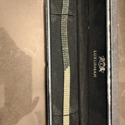 Mens White & Blue Diamond Bracelet 0.5ctw in Sterling Silver by Luxurman