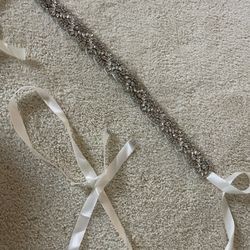 Rhinestones Silver Appliques Belt For Dress Accent