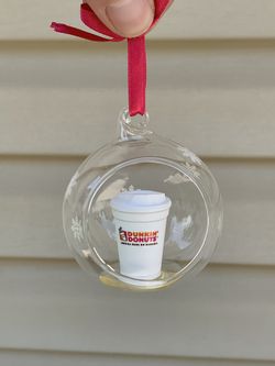 Dunkin Donuts Globe Coffee Cup Christmas Ornament 