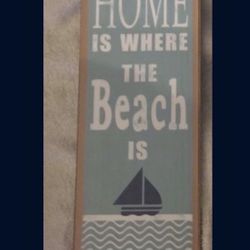 Home Is Where The Beach Is Wooden Sign New 
