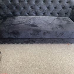 Brand New Black Velvet Sofa  In  Stock  Fast  Delivery  Or  Pick  Up 